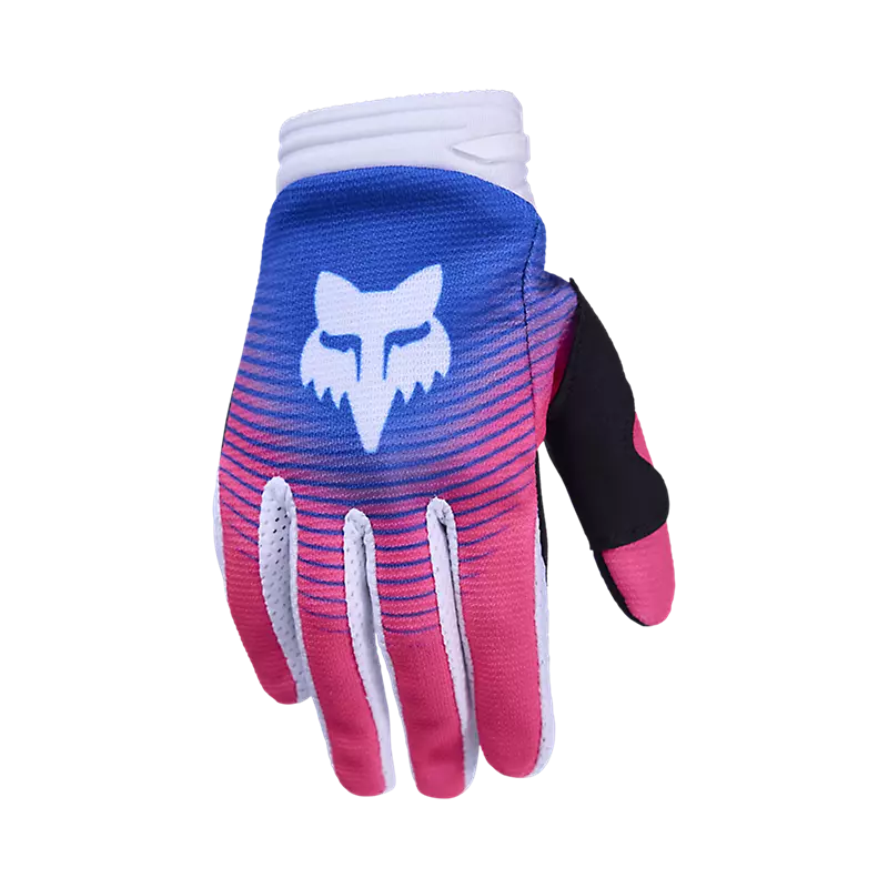 Guantes Moto Niño 180 Collect Azul/Rosado Fox