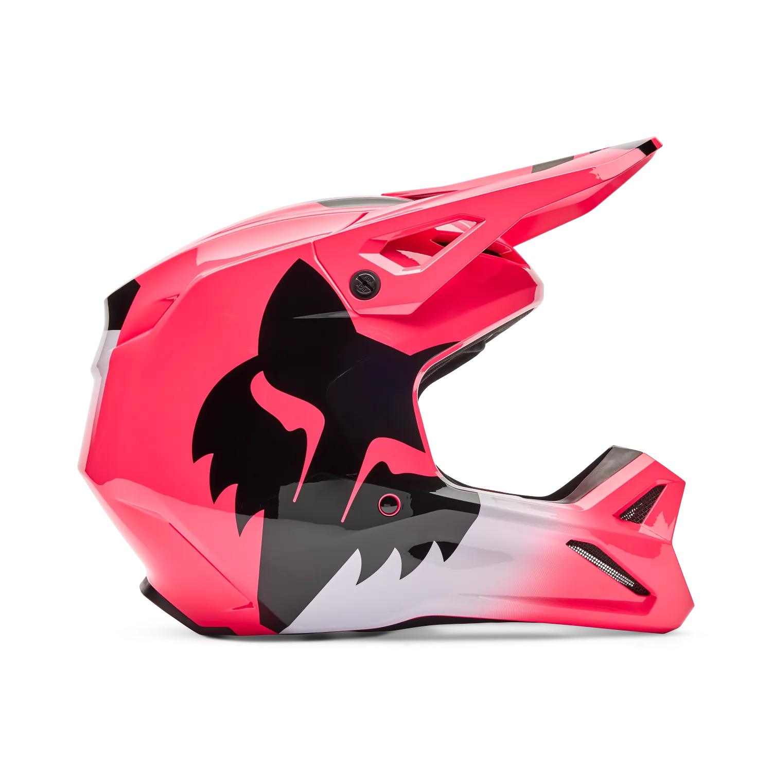 Casco Moto Niño V1 Shield Rosado Fox