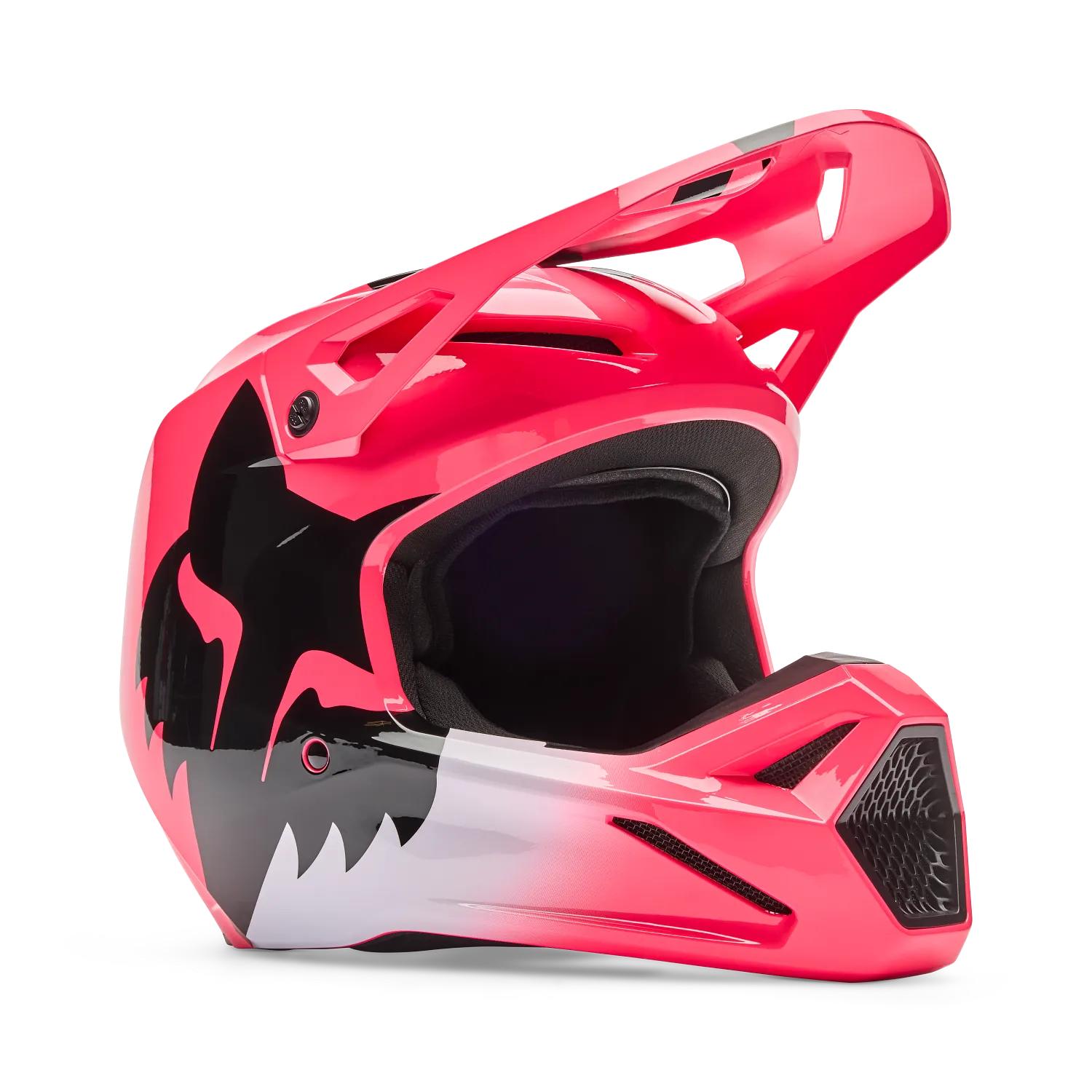 Casco Moto Niño V1 Shield Rosado Fox