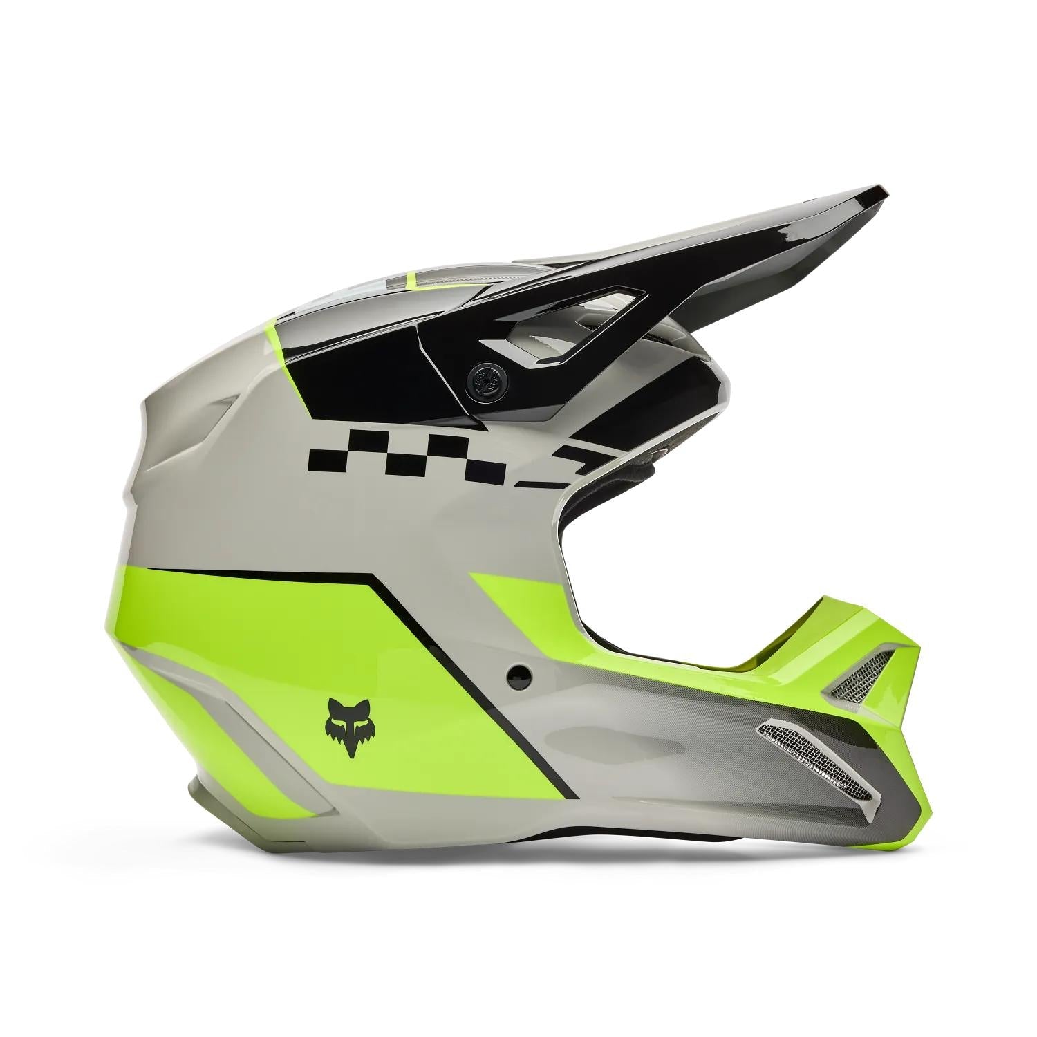 Casco Moto V1 Collect Gris/Amarillo Fox