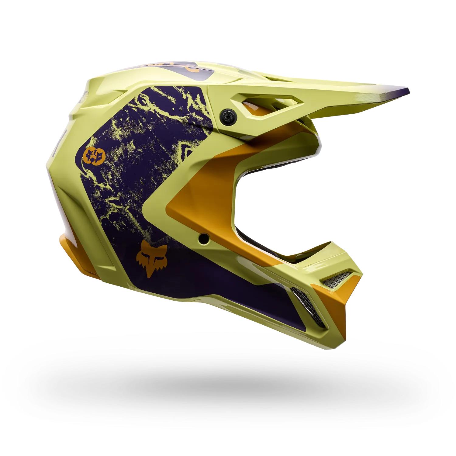 Casco Moto V1 Image Print Amarillo Fox