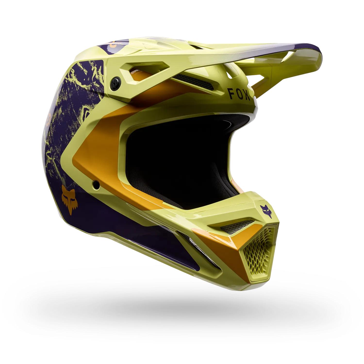 Casco Moto V1 Image Print Amarillo Fox