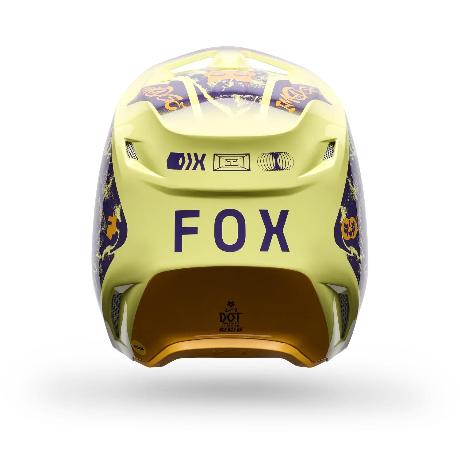 Casco Moto V1 Image Print Amarillo Fox