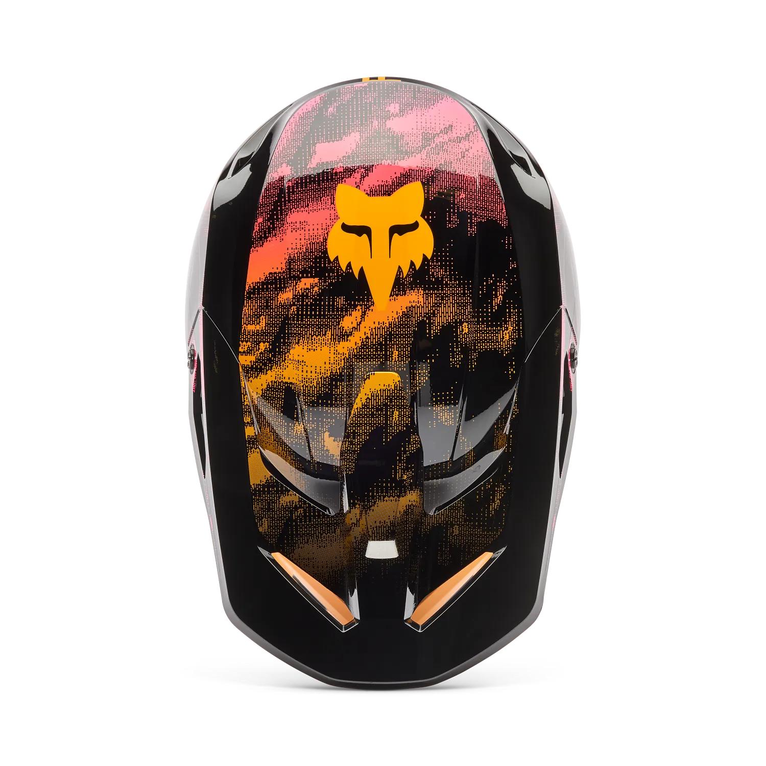 Casco Moto V1 Kairos Negro/Naranjo Fox