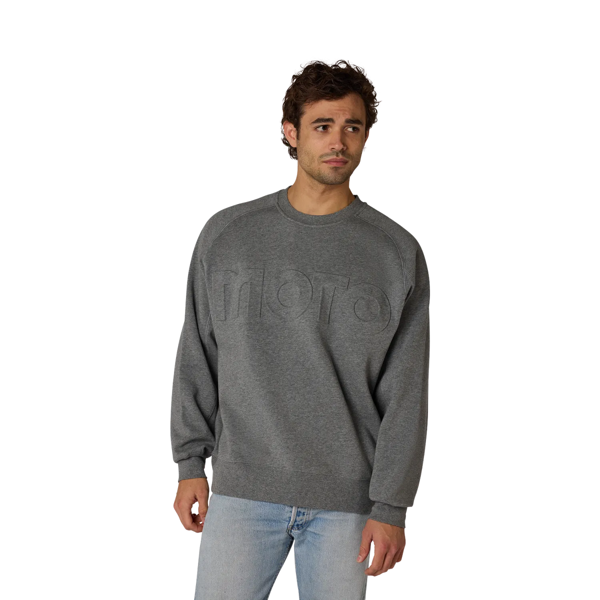 Poleron Lifestyle Moto-X Crew Gris Fox