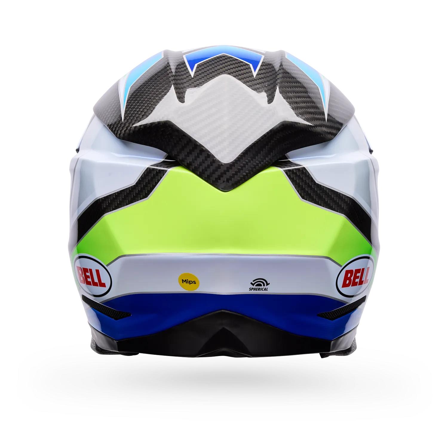 Casco Moto Moto-10 Spherical Grid Blanco/Azul Bell