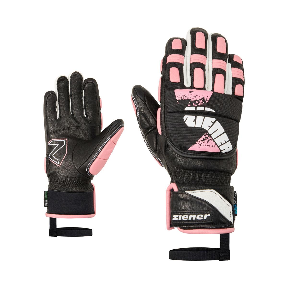 Ziener Guante Nieve Lonos-Z AS® PR Junior Black Pink Vainilla