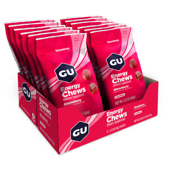 Caja de Gomitas Chews Strawberry Gu Energy (12 Unidades)