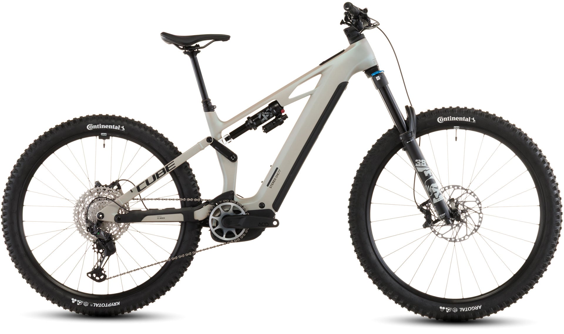Bicicleta Eléctrica Cube Stereo Hybrid ONE77 HPC SLX 800 Glintsand´n´Black