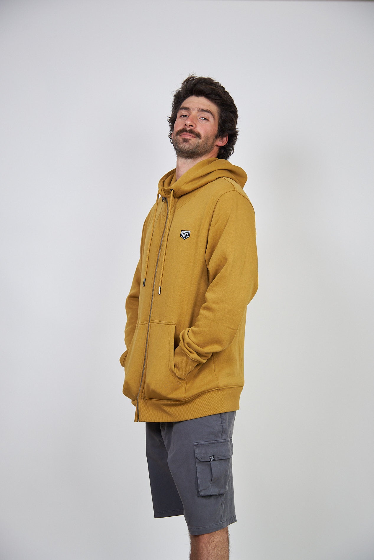 Poleron Café Hombre Con Cierre