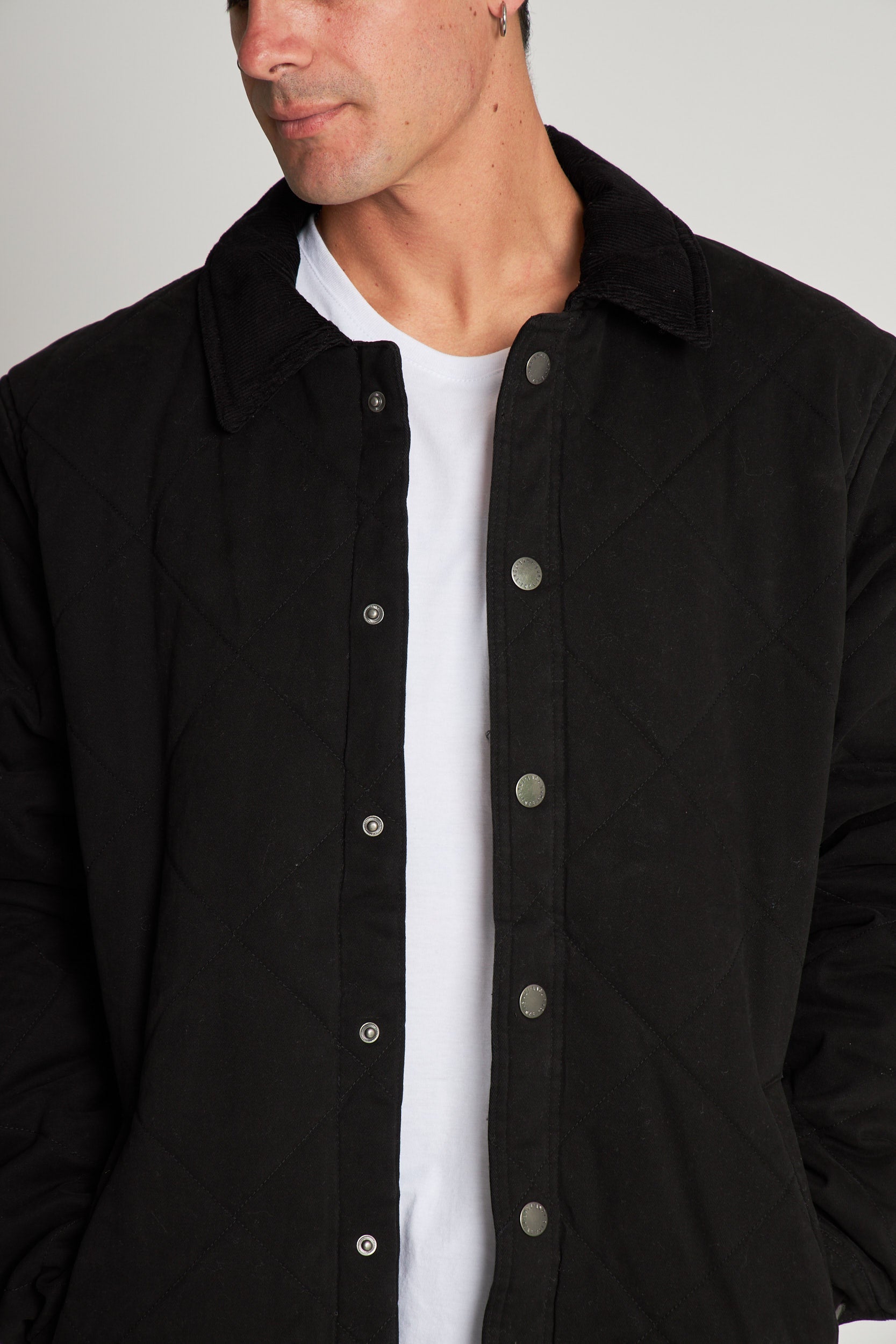 Chaqueta Negra Hombre Canvas Basket