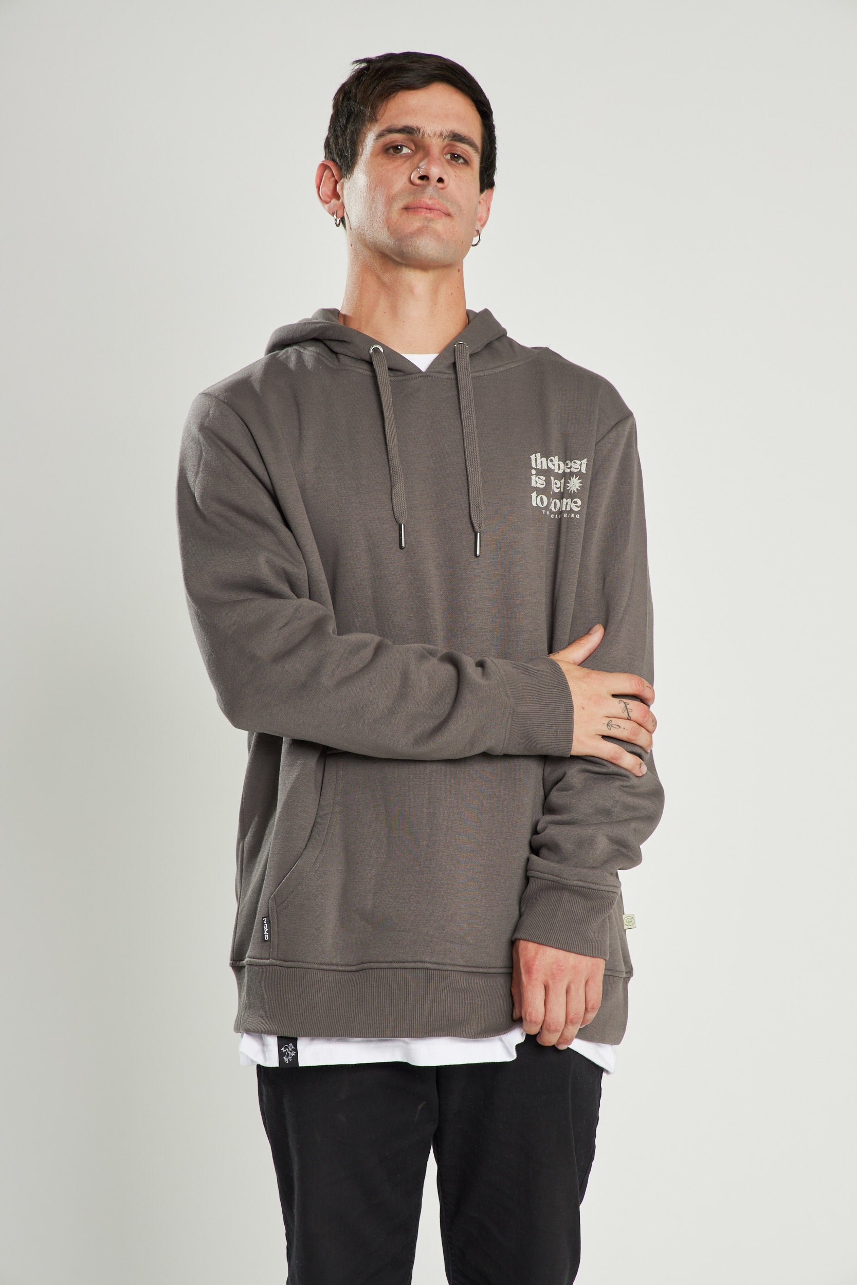 Poleron Hoodie Hombre The Best Gris