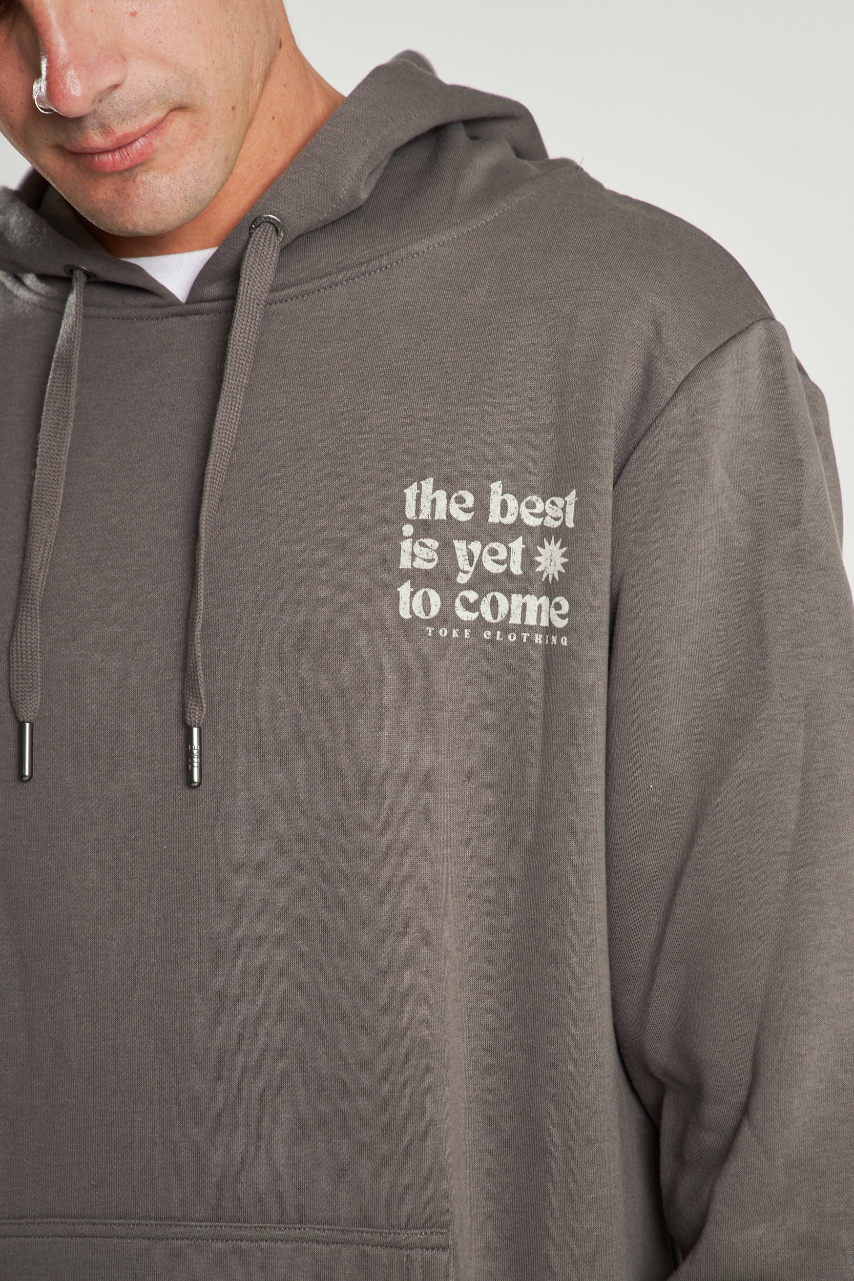 Poleron Hoodie Hombre The Best Gris