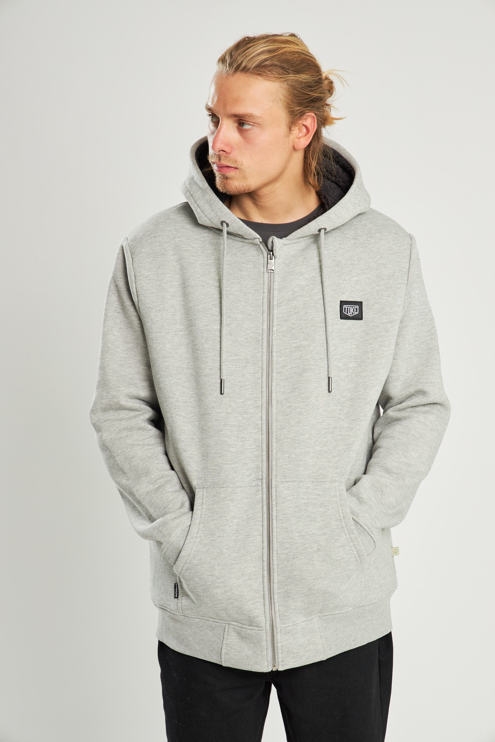 Poleron Gris Con Cierre Hombre Sherpa