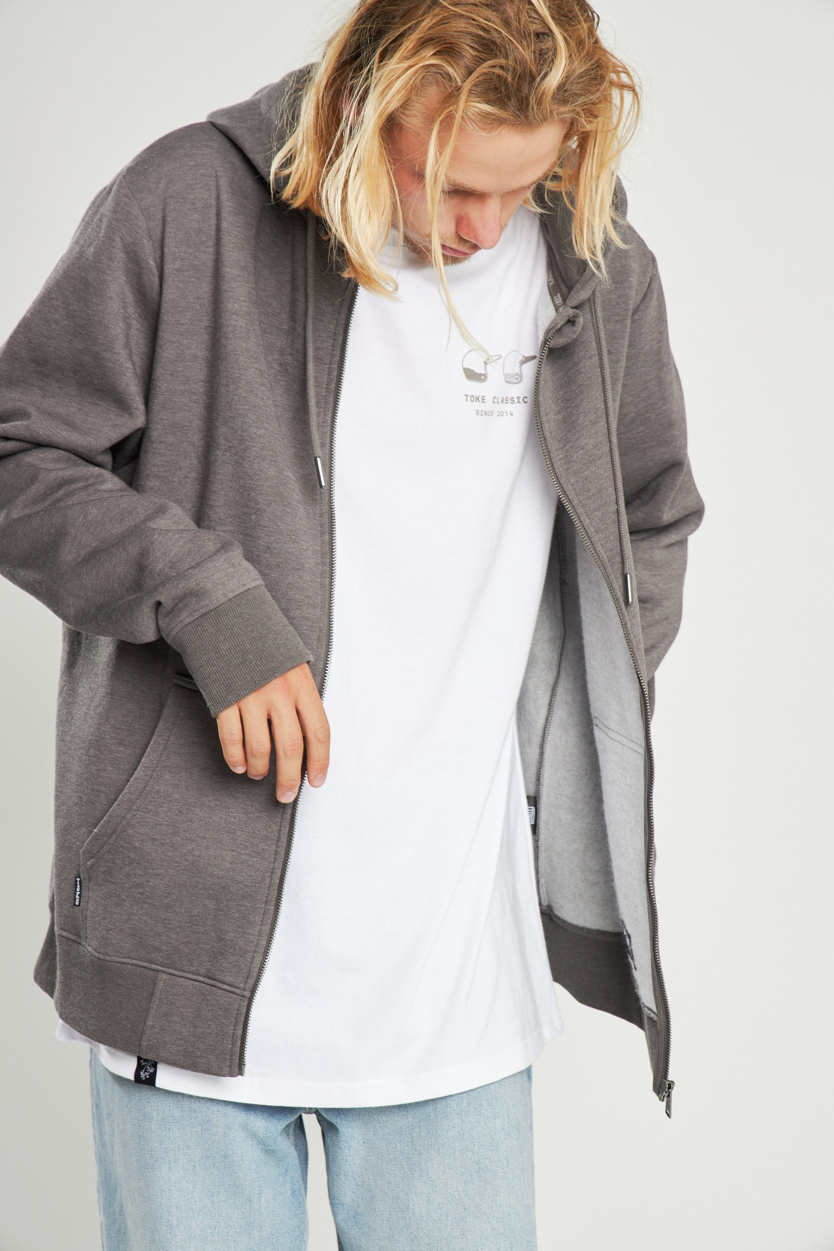 Poleron Gris Con Cierre Full Zipper