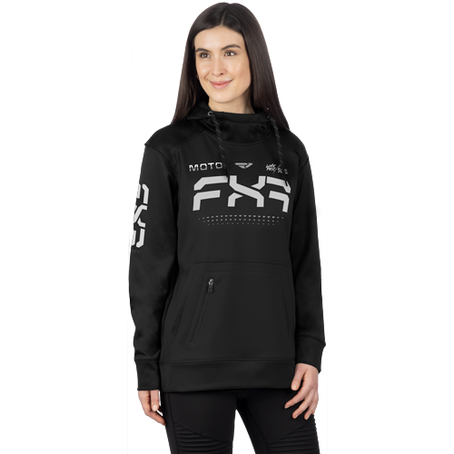 Poleron FXR Unisex Moto Tech Po Hoodie 24 Black/White