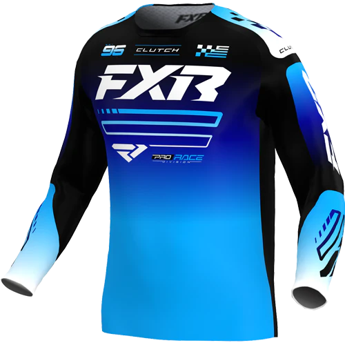 Polera Moto FXR Niño Clutch Azul/Negro