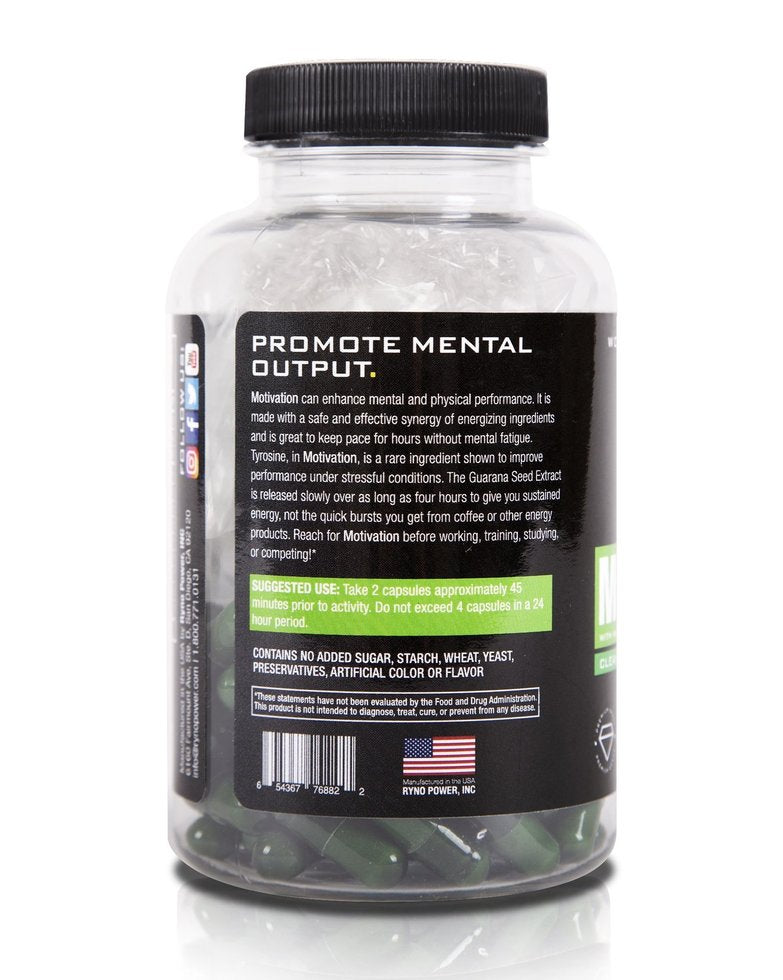 Motivation Capsules 60 unidades Ryno Power - Rideshop