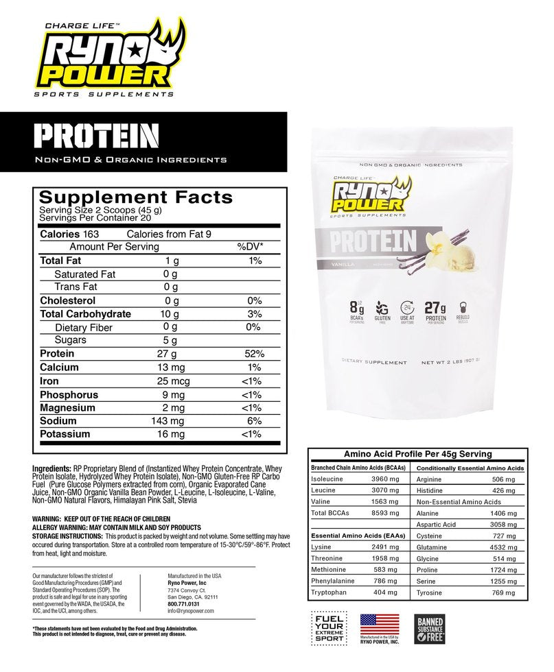 Suplemento de Proteína Vanilla Single Serving Ryno Power - Rideshop