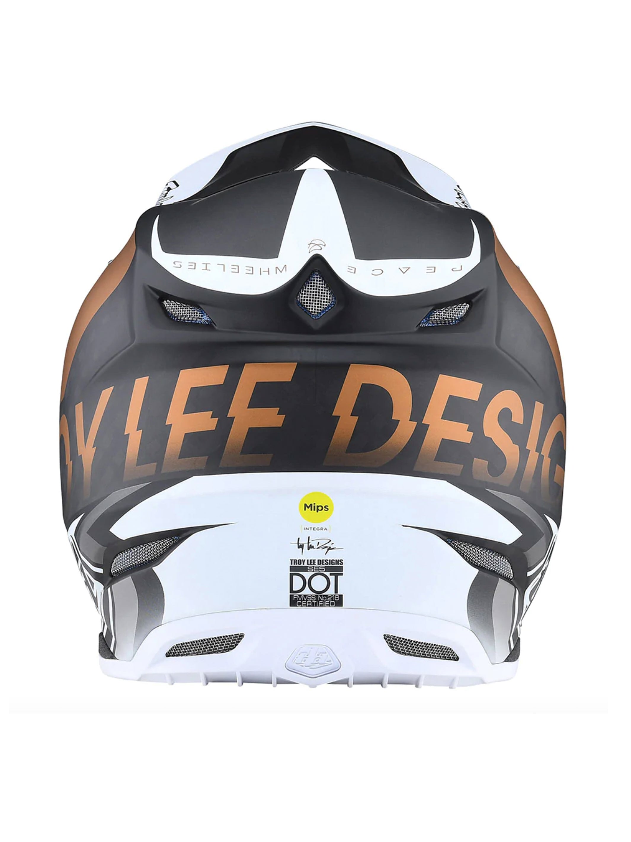 Troy Lee Designs Casco de Moto Se5 Carbon Mips Qualifier Blanco / Bronce - Rideshop