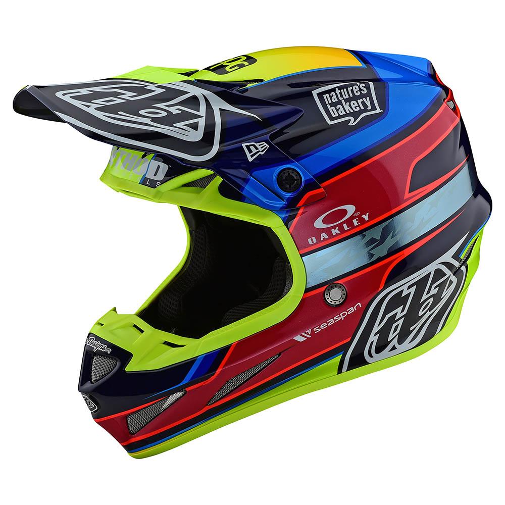 Casco Se4 Carbon Speed Team Blue/Yellow MIPS Troy Lee Designs - Rideshop