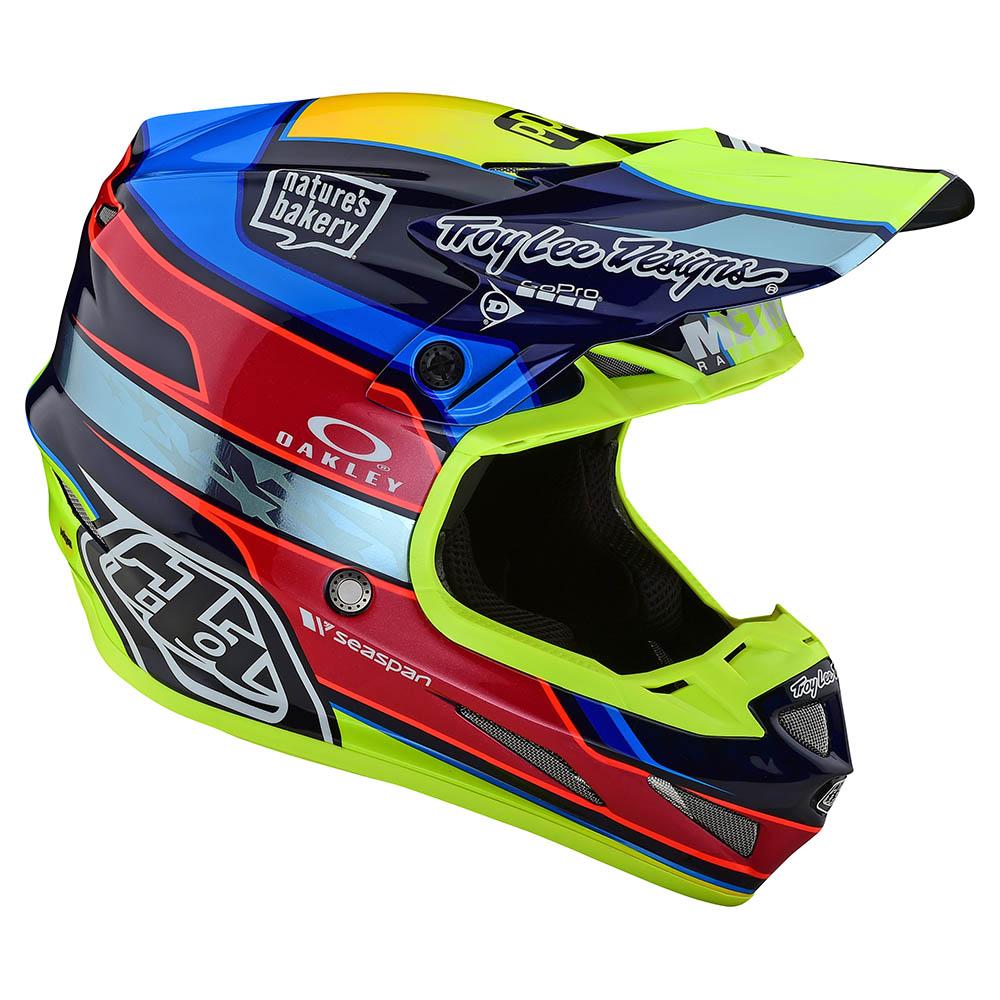 Casco Se4 Carbon Speed Team Blue/Yellow MIPS Troy Lee Designs - Rideshop