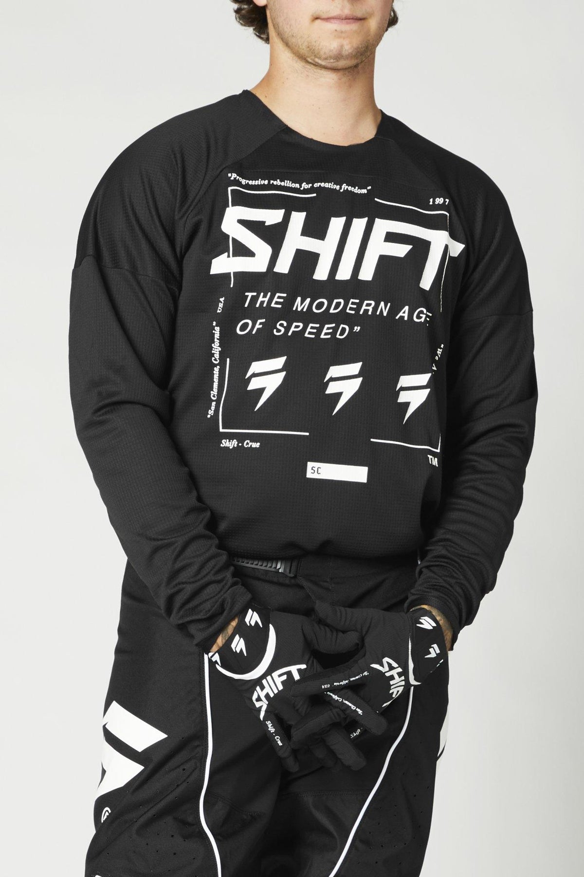 Polera Moto Whit3 Label Bliss Negro/Blanco Shift - Rideshop