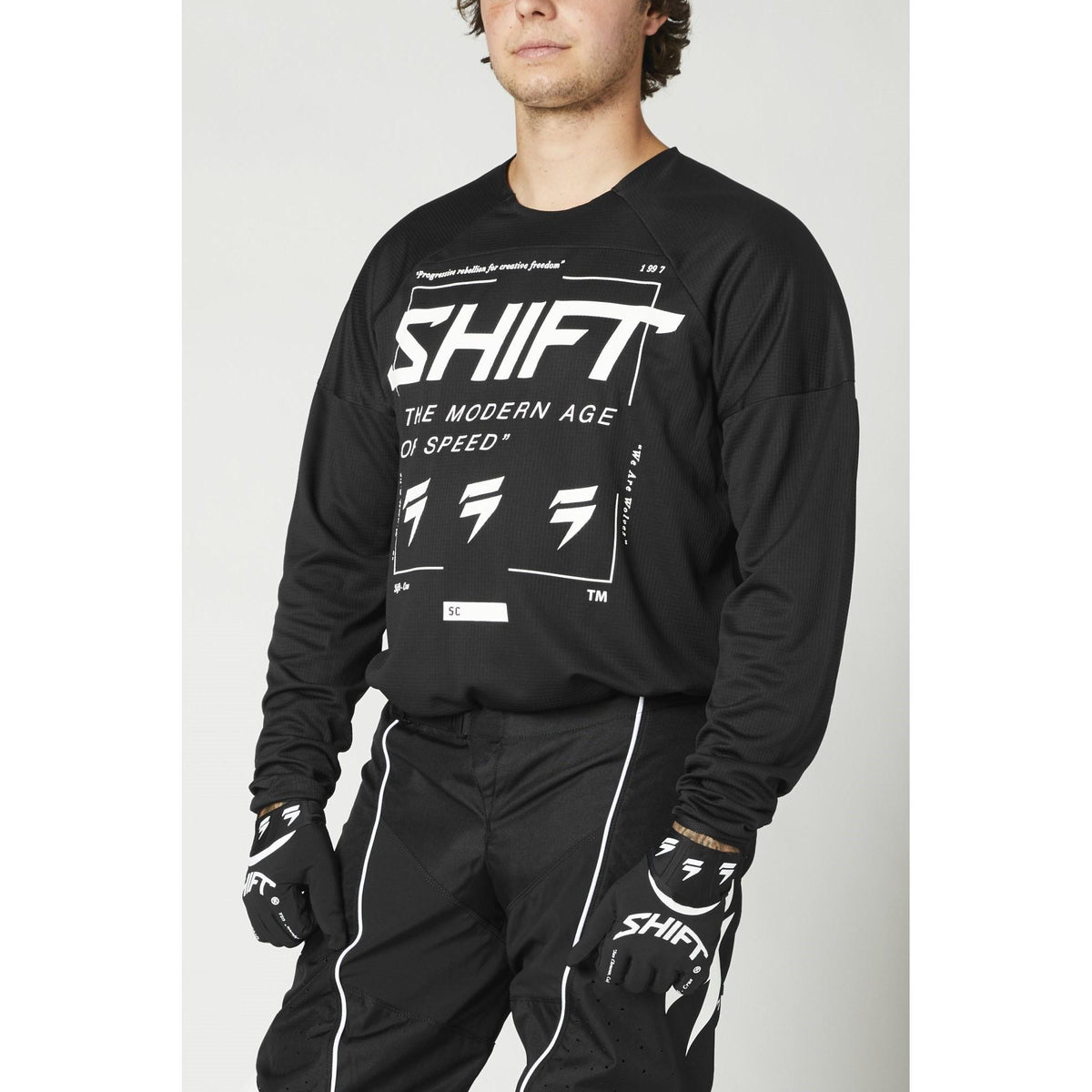 Polera Moto Whit3 Label Bliss Negro/Blanco Shift - Rideshop