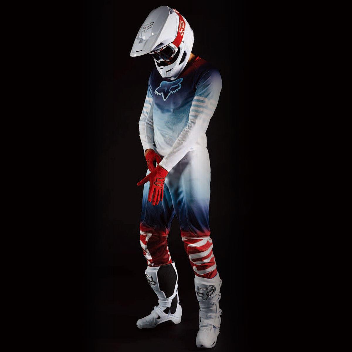 Pantalón Moto Airline Reepz Blanco/Rojo/Azul Fox Racing - Rideshop