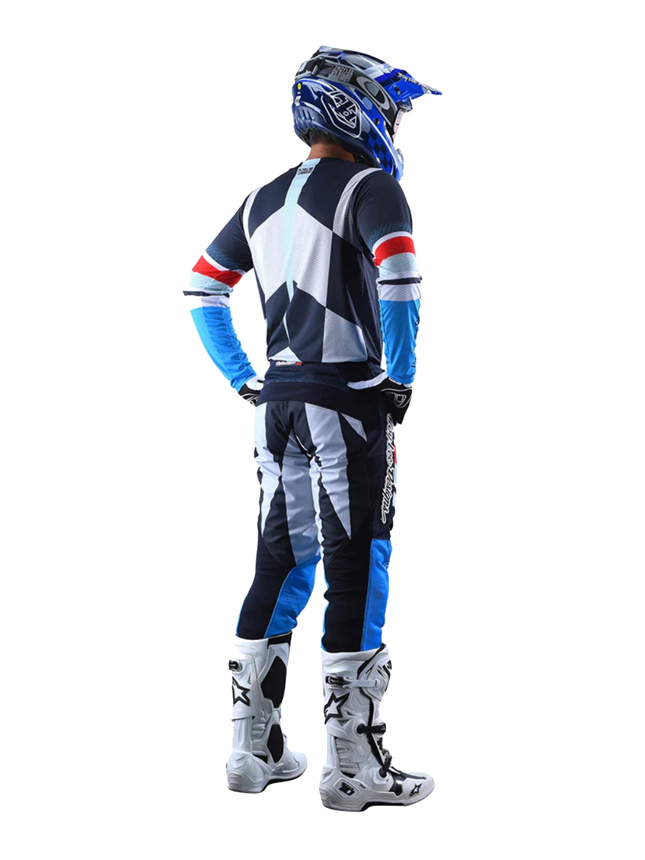 Troy Lee Designs Polera Gp Air Warped Azul Rojo - Rideshop