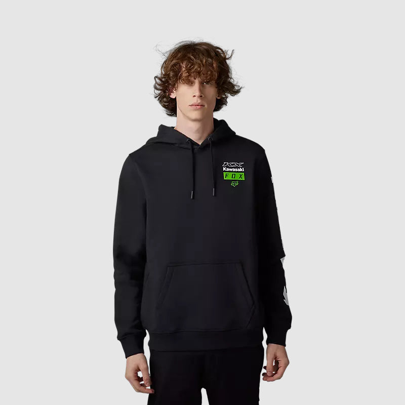 Poleron Lifestyle Canguro Kawasaki Negro Fox - Rideshop