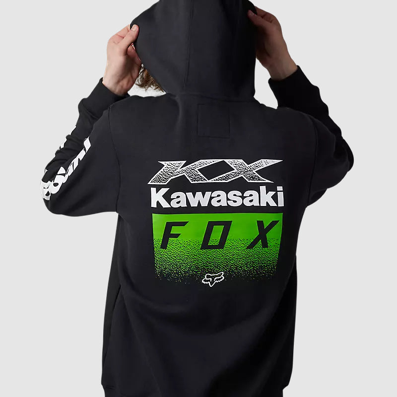 Poleron Lifestyle Canguro Kawasaki Negro Fox - Rideshop
