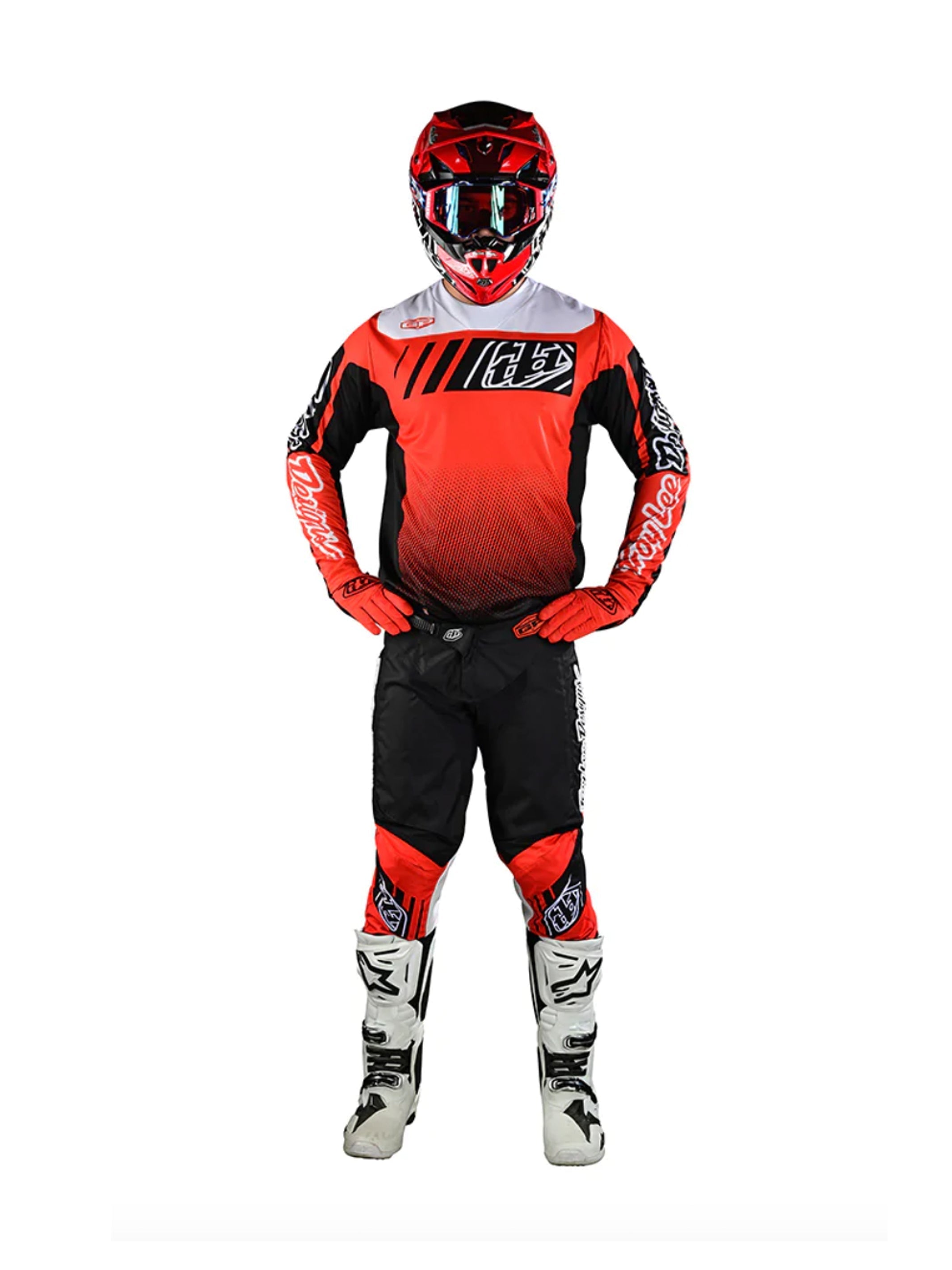 Troy Lee Designs Pantalones de Moto GP Icon Negro / Naranjo - Rideshop