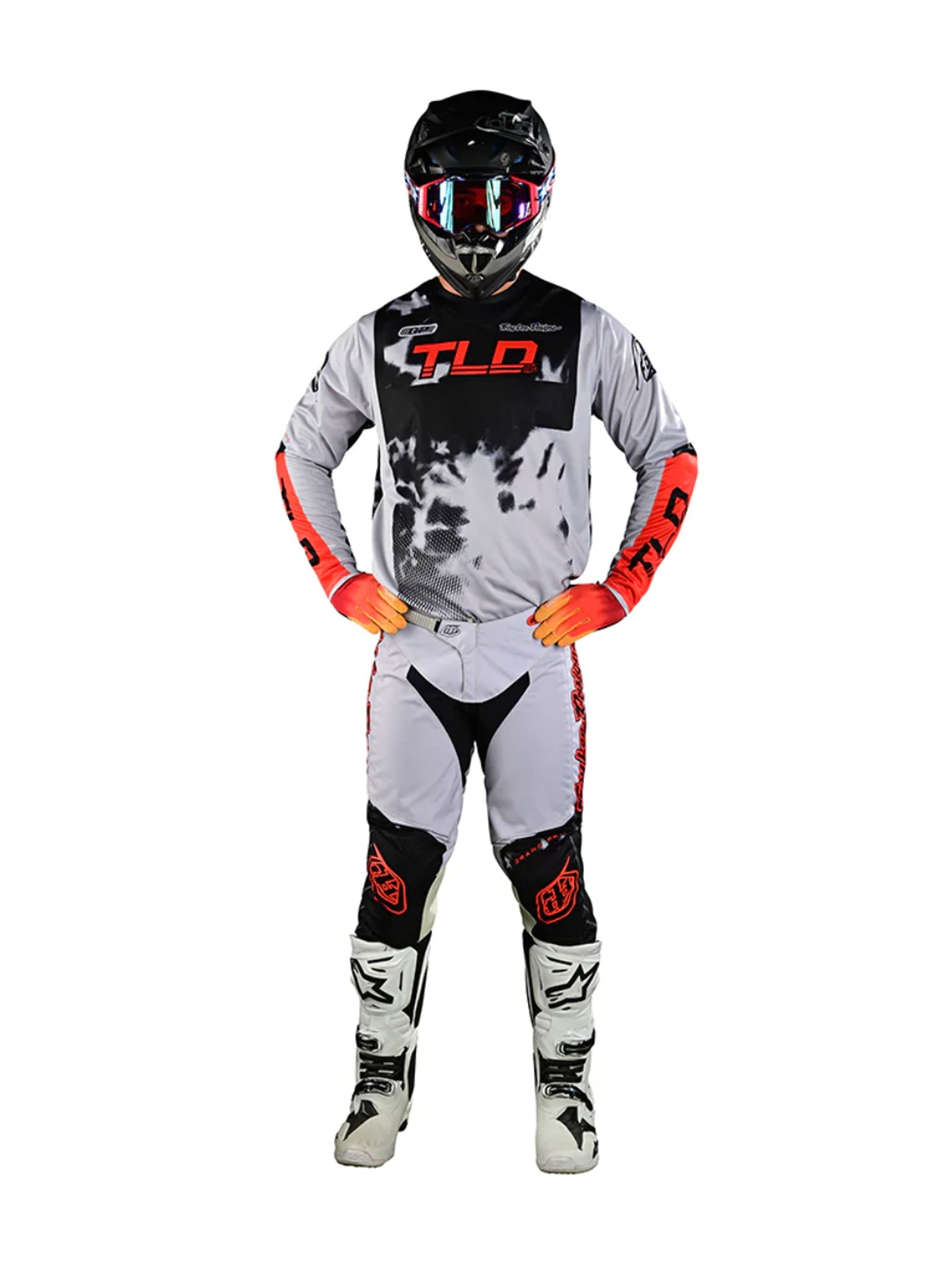 Troy Lee Designs Pantalones de Moto GP Astro Gris / Naranjo - Rideshop