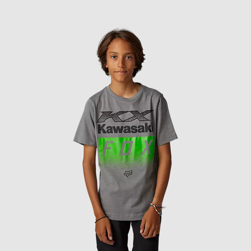Polera Lifestyle Niño Kawasaki Gris Fox - Rideshop