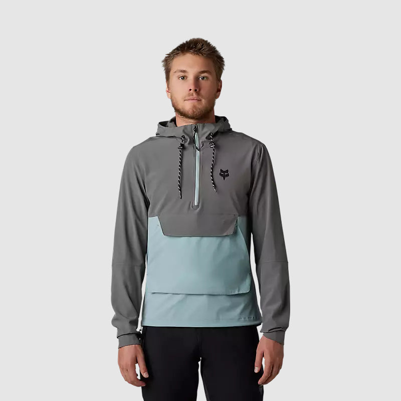 FOX Chaqueta Cortavientos Bicicleta Ranger Gris/Celeste - Rideshop