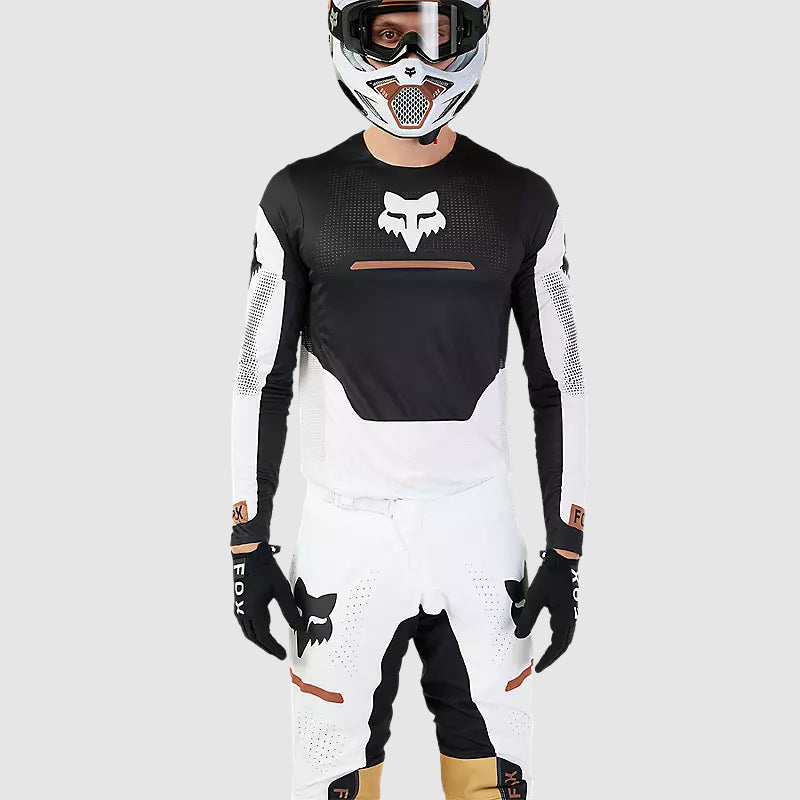 Polera Moto Flexair Optical Negro/Blanco Fox - Rideshop