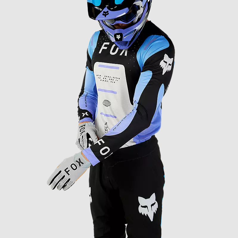 Polera Moto Flexair Magnetic Negro/Lavanda Fox - Rideshop