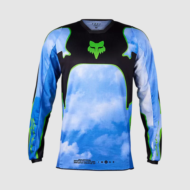 Polera Moto 180 Atlas Celeste/Verde Fox - Rideshop