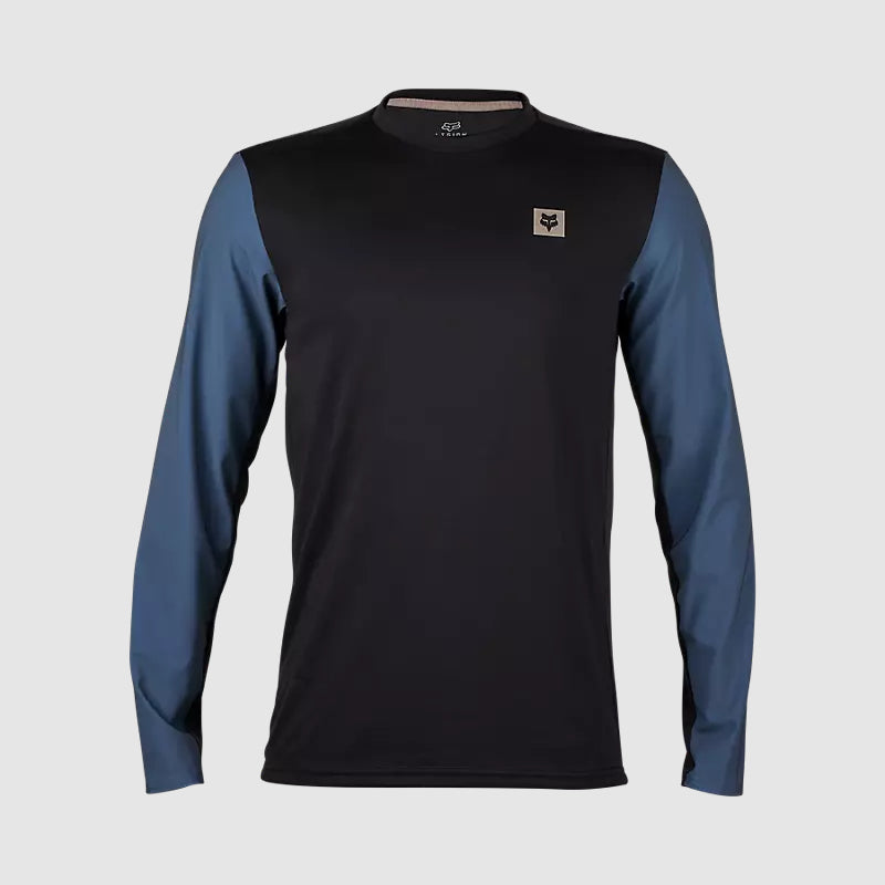 Polera Moto Ranger Off Road Manga Larga Negro/Azul Fox - Rideshop