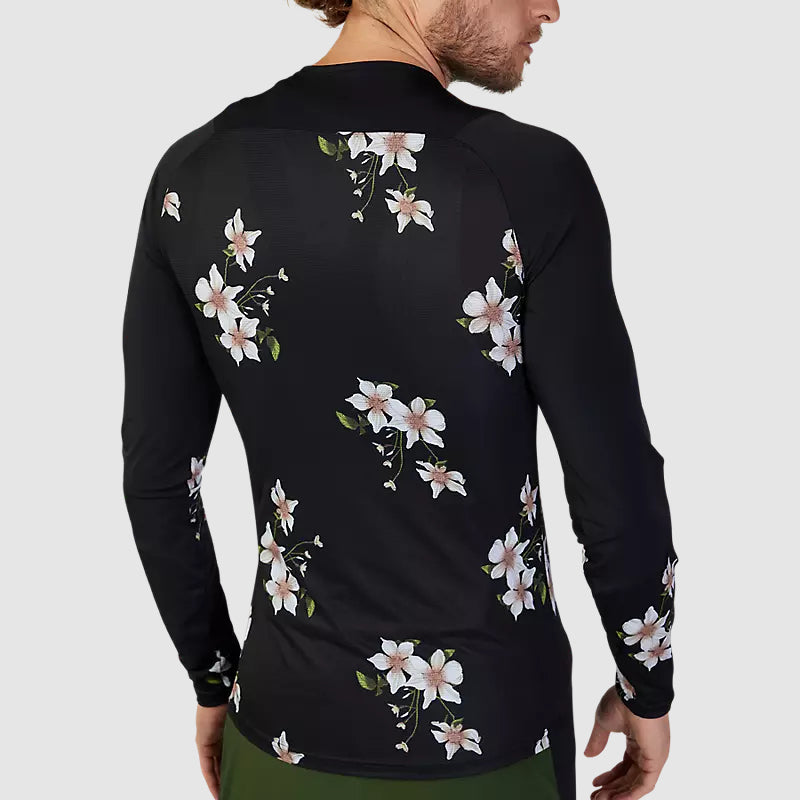 Polera Bicicleta Flexair Ascent Dogwood Manga Larga Negro Fox - Rideshop