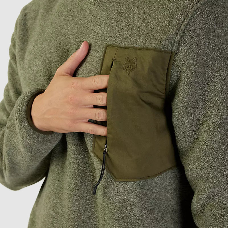 Poleron Lifestyle Survivalist Sherpa Verde Oliva Fox - Rideshop