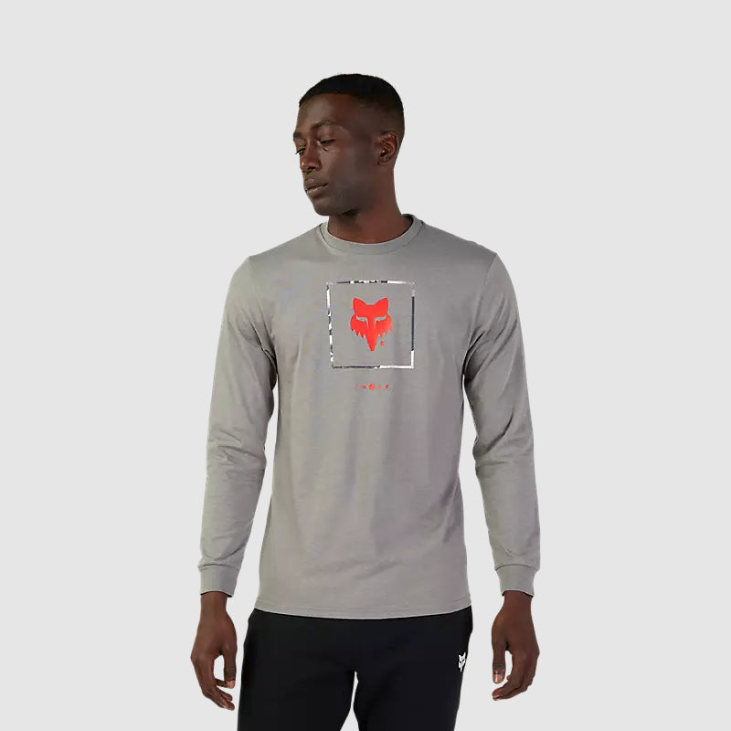 Polera Lifestyle Atlas Premium Manga Larga Gris Fox - Rideshop