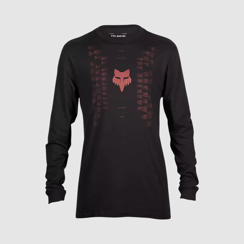 Polera Lifestyle Faded Out Premium Manga Larga Negro Fox - Rideshop