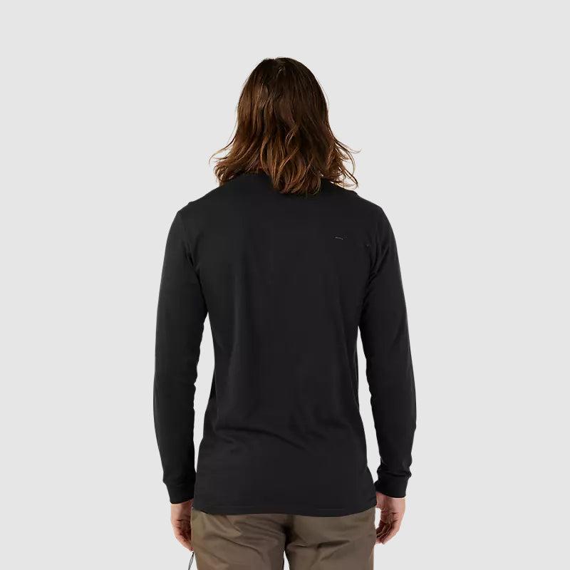 Polera Lifestyle Faded Out Premium Manga Larga Negro Fox - Rideshop