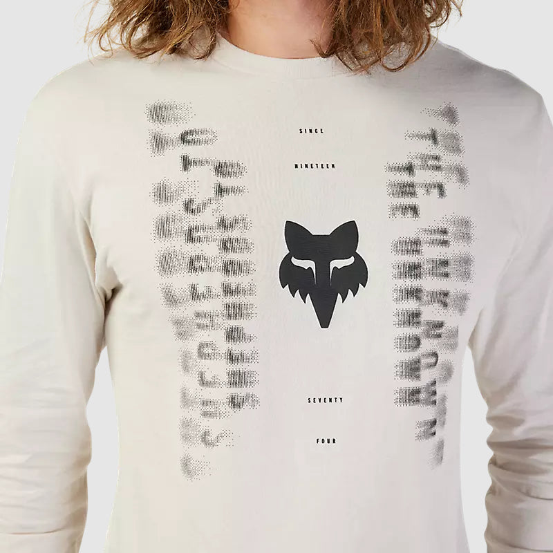 Polera Lifestyle Faded Out Premium Manga Larga Blanco Fox - Rideshop