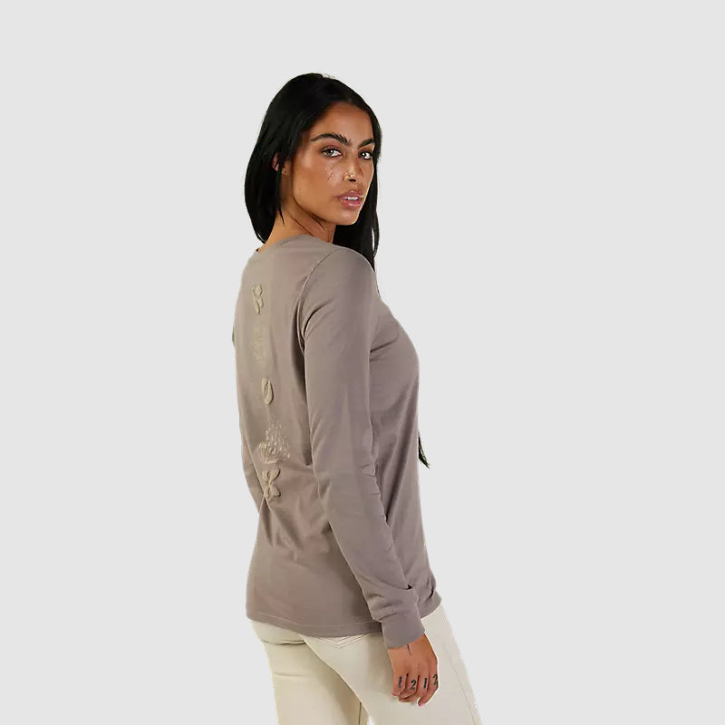 Polera Lifestyle Mujer Sensory Manga Larga Beige Fox - Rideshop