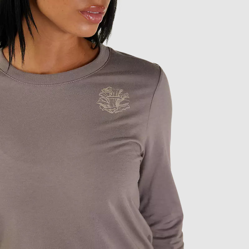 Polera Lifestyle Mujer Sensory Manga Larga Beige Fox - Rideshop