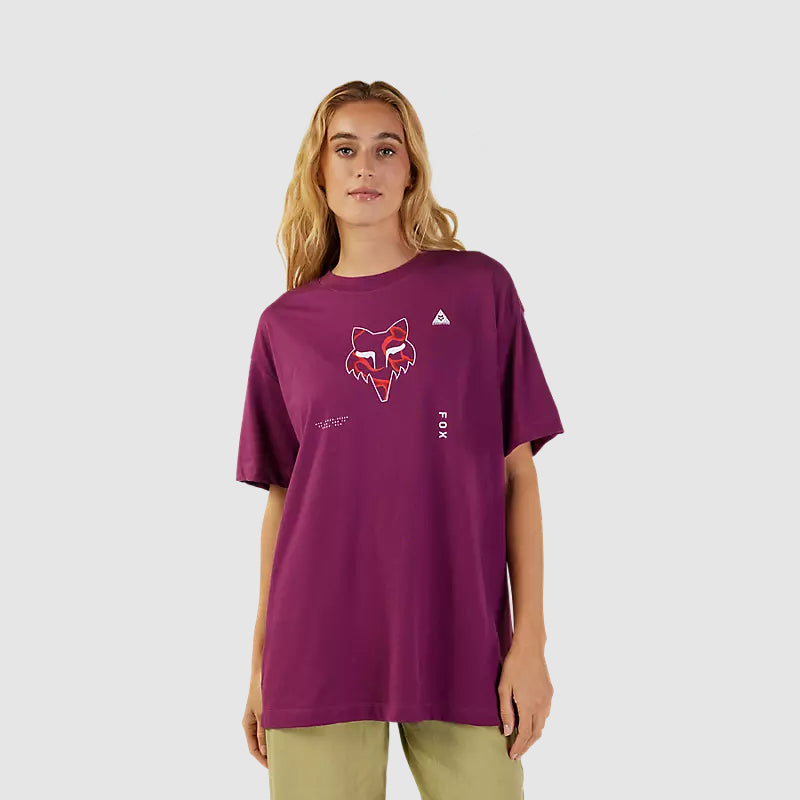Polera Lifestyle Mujer Withered Burdeo Fox - Rideshop