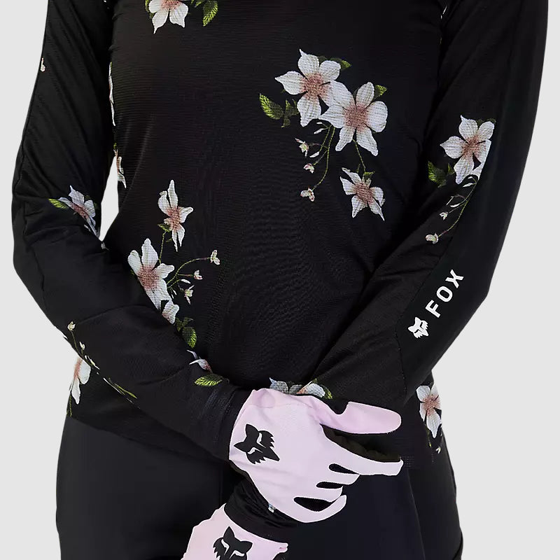 Polera Bicicleta Mujer Flexair Ascent Dogwood Manga Larga Negro Fox - Rideshop